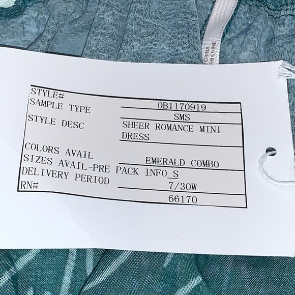 FREE People green combo Sheer Romance Mini Dress size Small - Picture 13 of 16